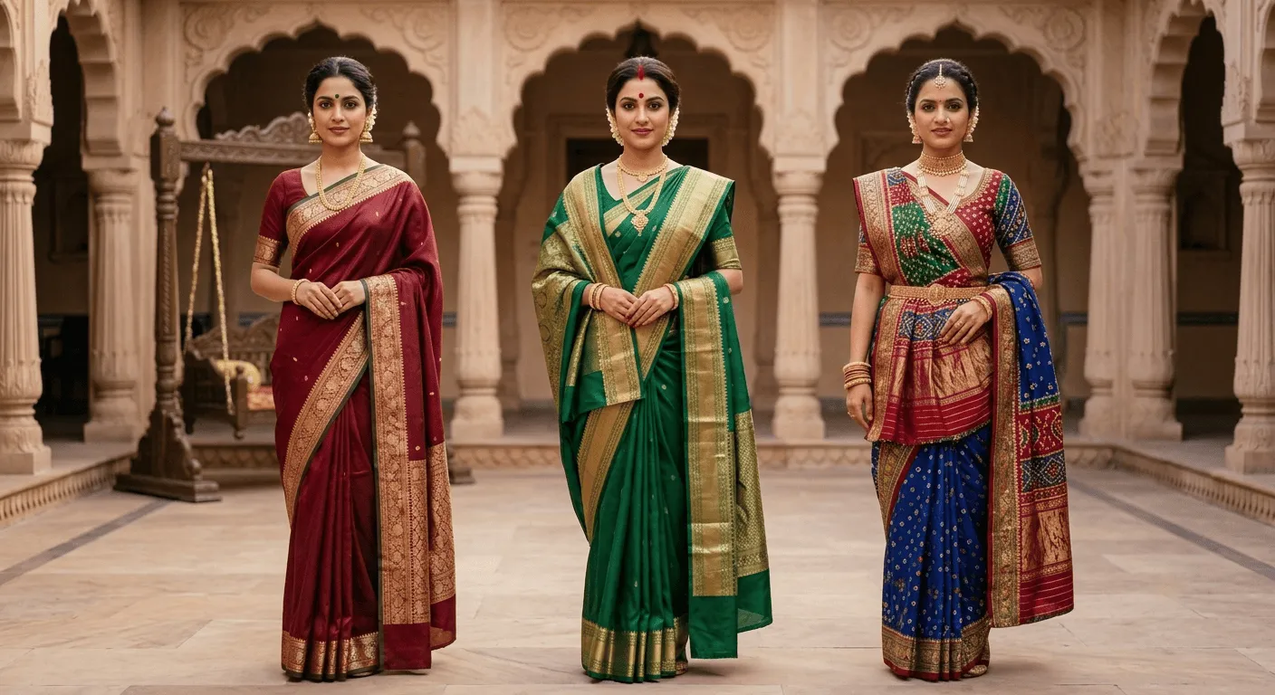 Saree Draping Styles: Nivi, Bengali & Gujarati — Draping Styles — Vastra Heritage