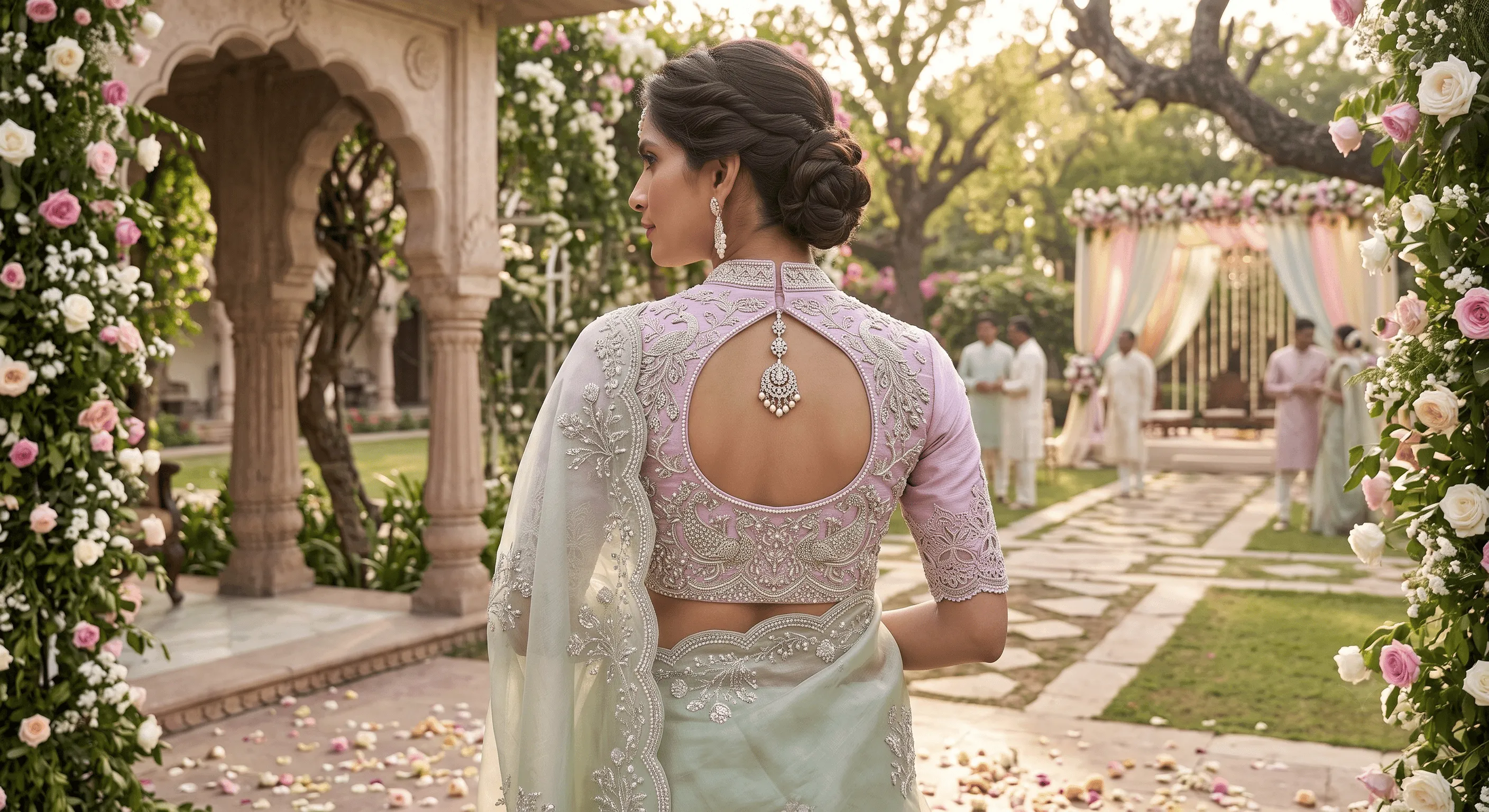 High Neck Blouse & Choli Designs for Weddings