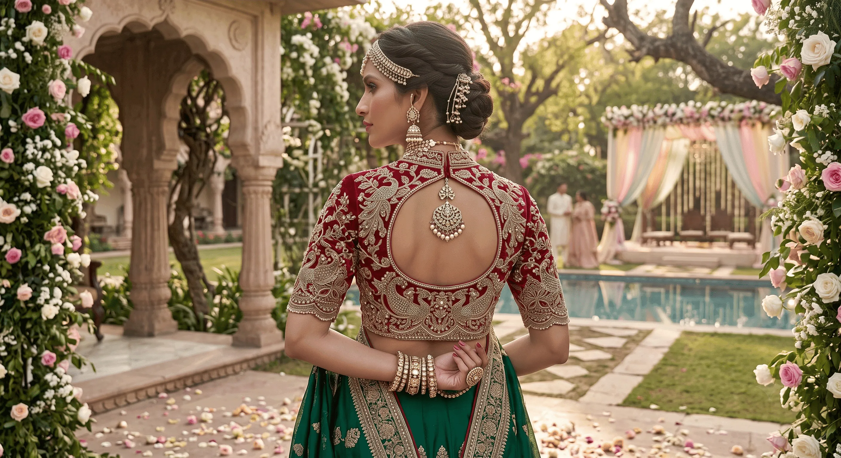 High Neck Blouse & Choli Designs for Weddings
