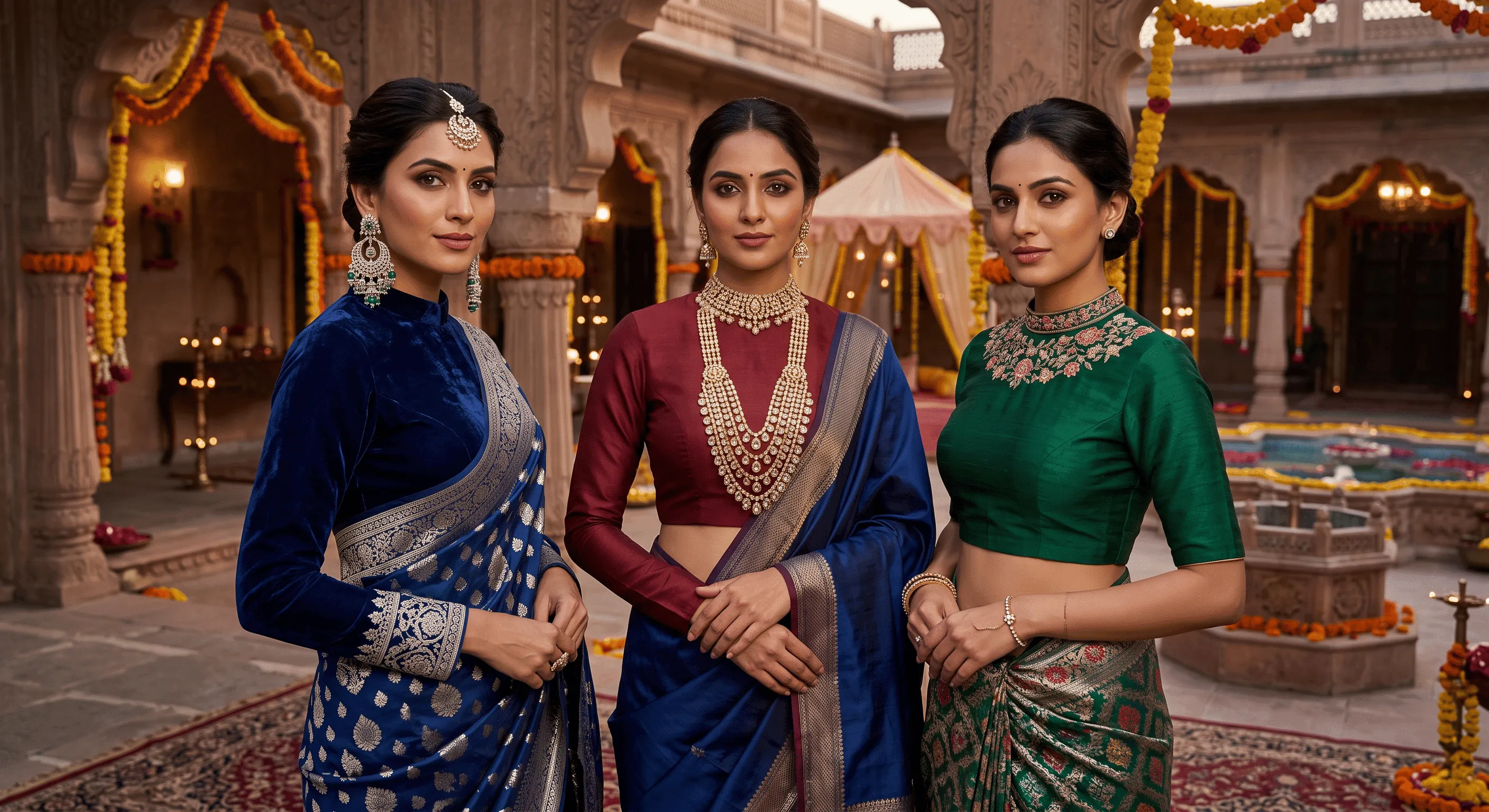 High Neck Blouse & Choli Designs for Weddings