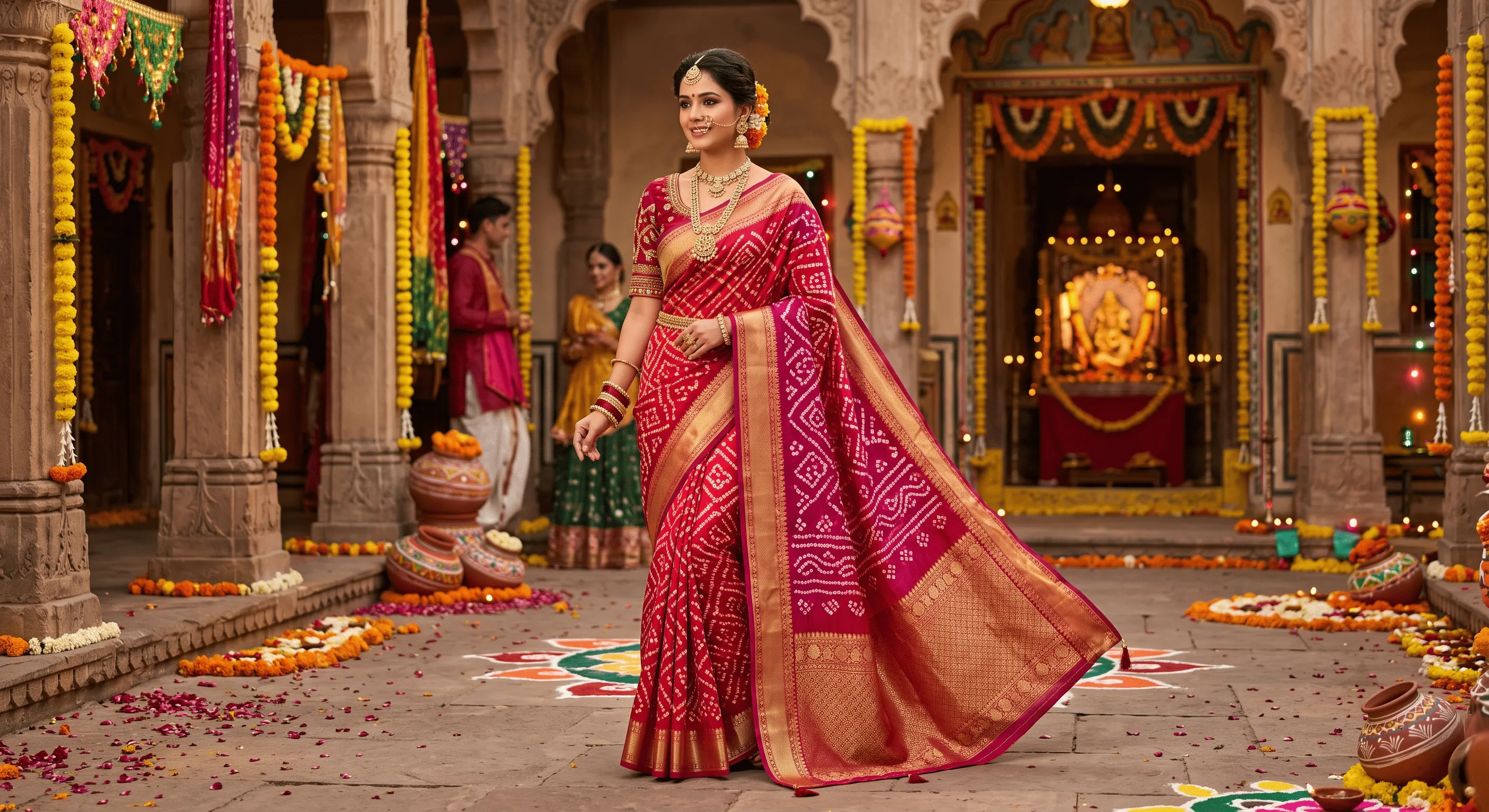 Traditional Bandhani Festive Saree