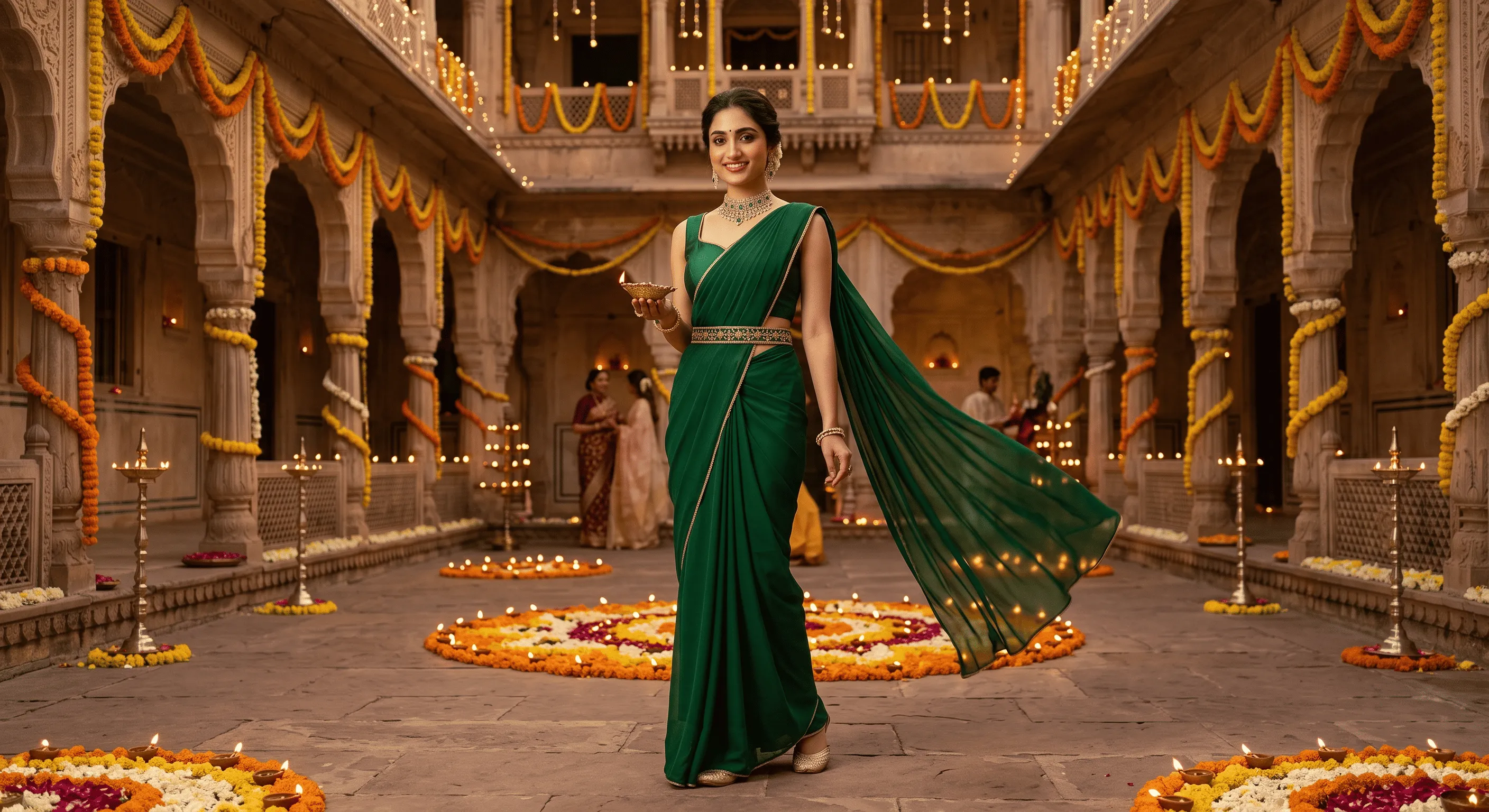 Contemporary Pre-Draped Festive Saree
