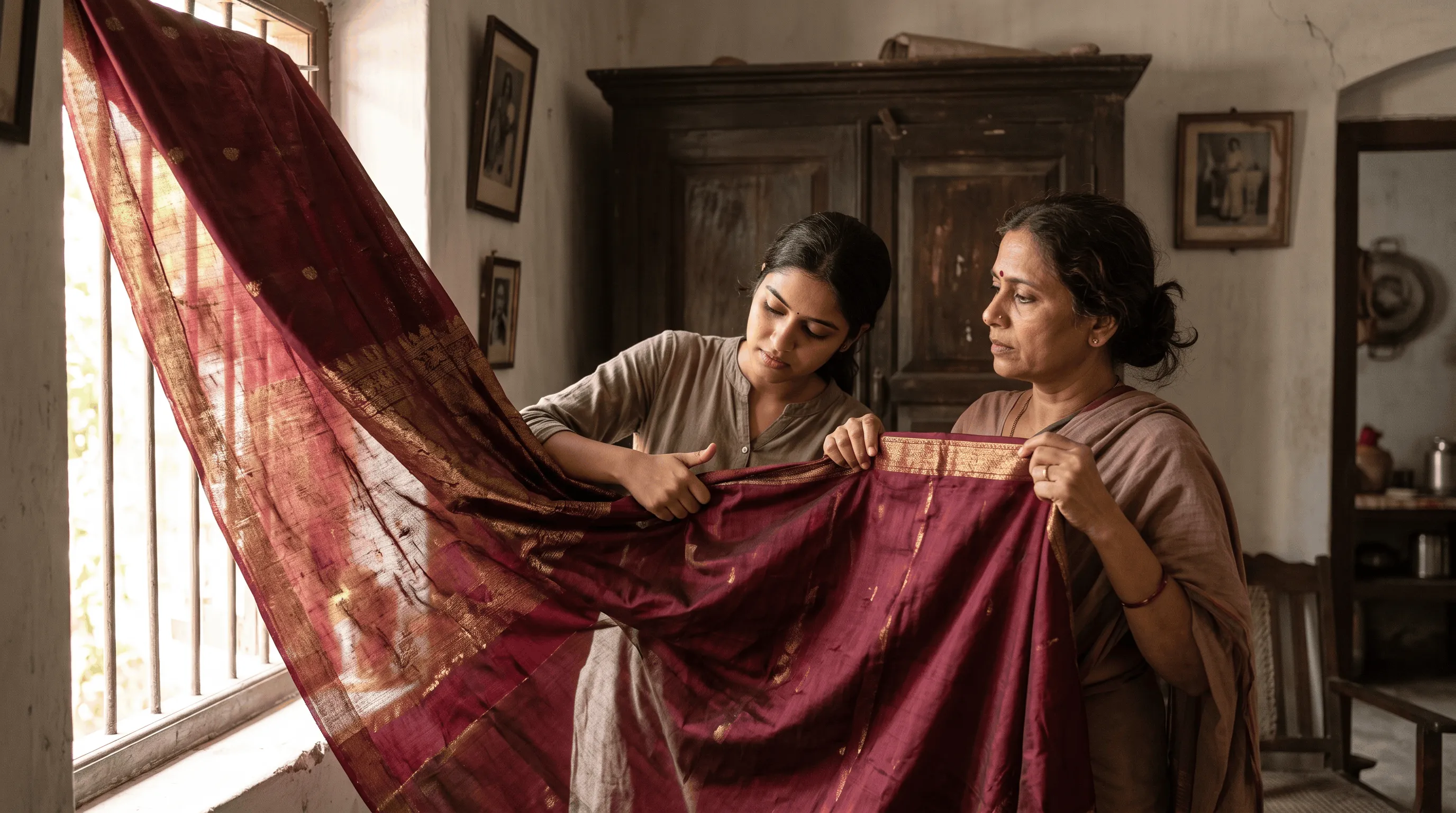 checking-heirloom-saree-before-conversion.jpg