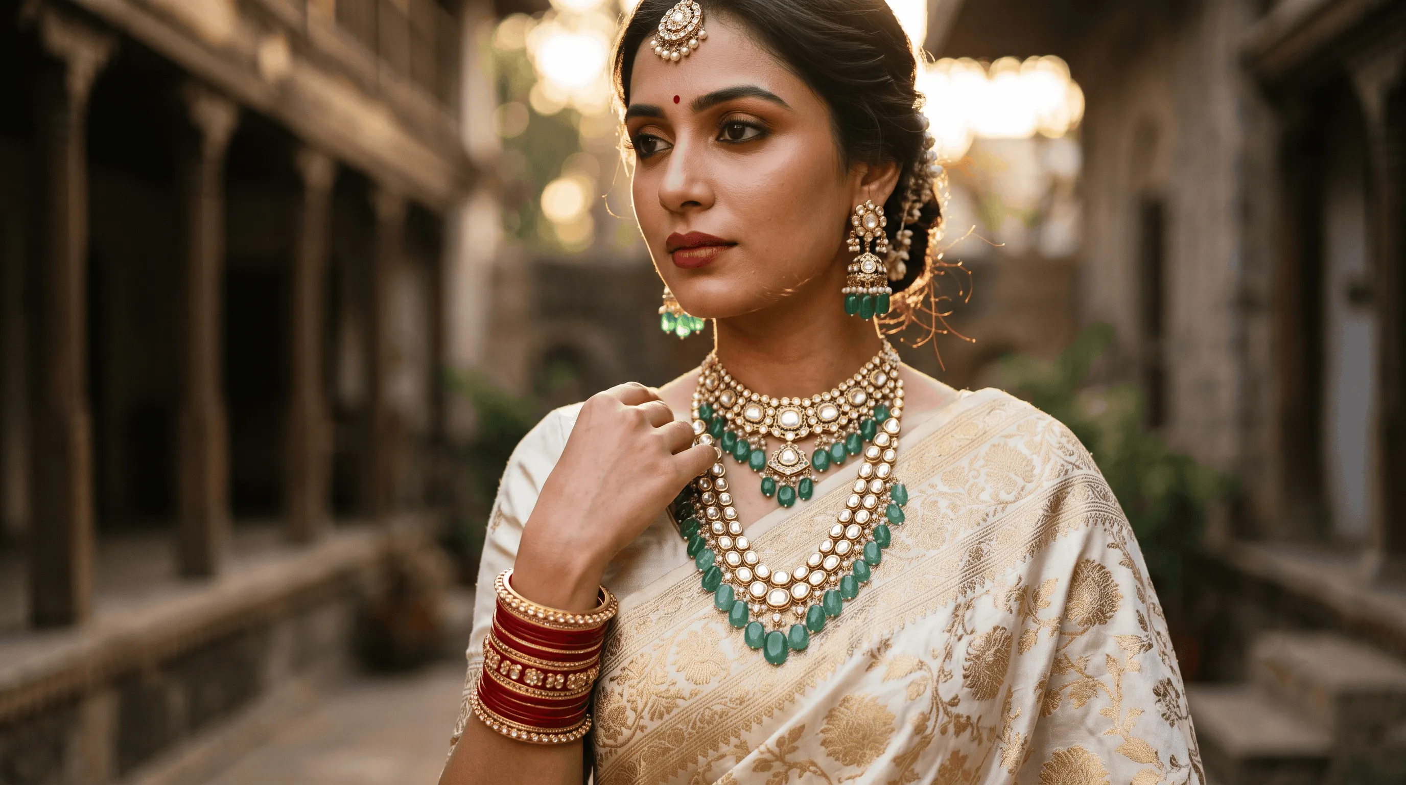 ivory-saree-emerald-polki-jewellery.jpg