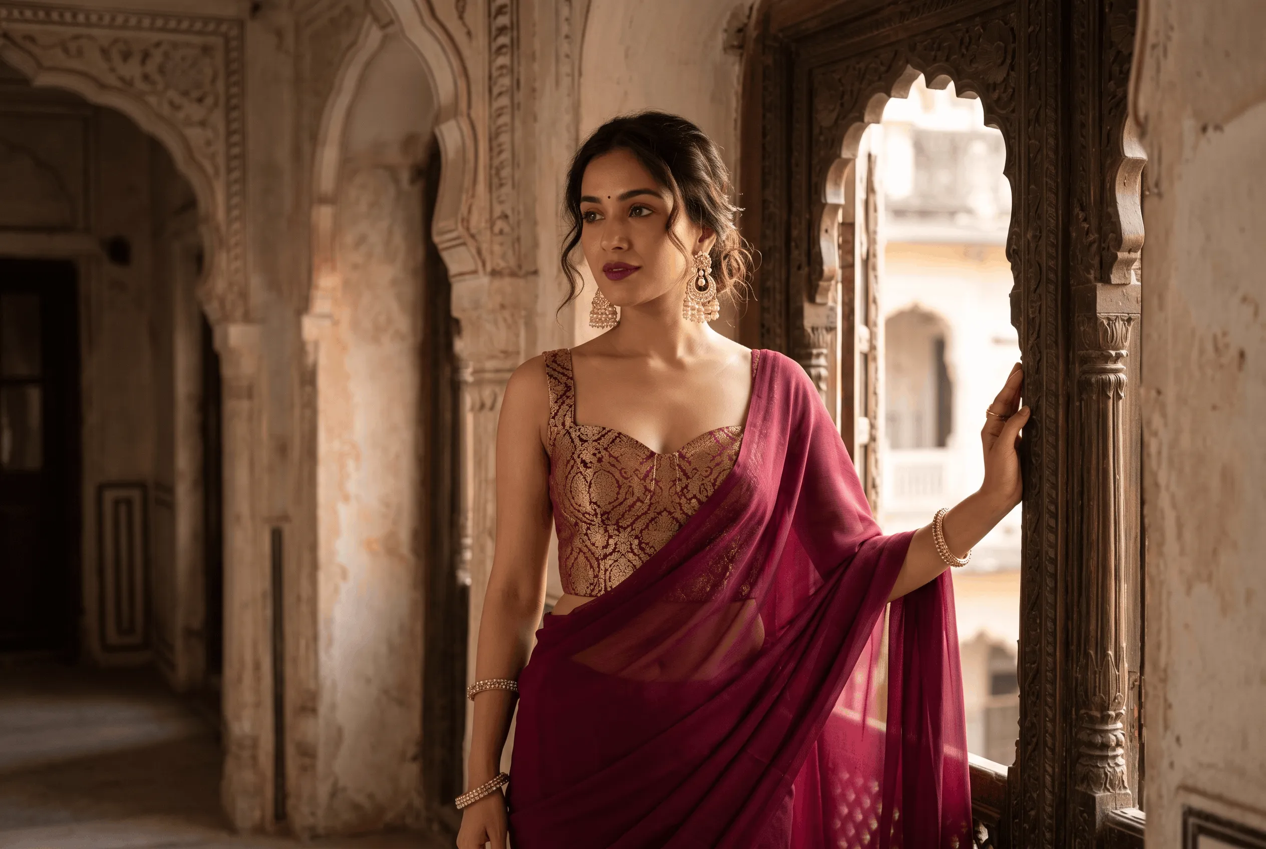 brocade-corset-blouse-plain-saree.jpg